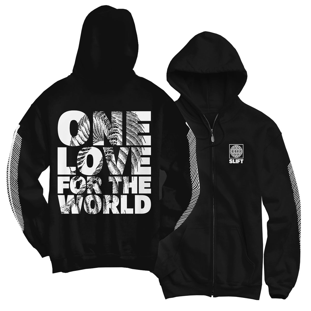 FANTASIA - ONE LOVE FOR THE WORLD - Black ZIP Hoodie